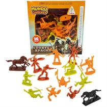 Miniatura Colecionável Forte Apache Índios 24 peças e 2 cavalos - Gulliver