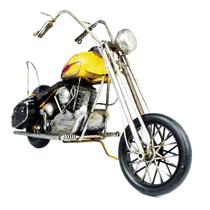 Miniatura Colecionável Moto Customizada Ano 1949 Amarelo Verito Miniatura Colecionável Moto Customizada Ano 1949 Amarelo Verito