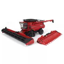 Miniatura Colheitadeira Case IH 7250 AxialFlow ERTL 1/64 Metal Diecast com Plataformas de Milho e Grãos Oficial