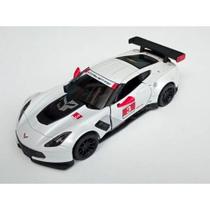 Miniatura Corvette C7-R 2016 Kinsmart 1/36 METAL e FRICÇÃO Branco