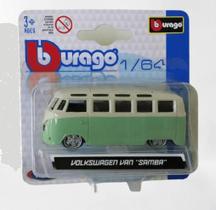 Miniatura De Carro Colecionável 1/64 Vw Van Samba Br/Vd Bburago 59036