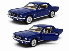 Miniatura De Carro Ford Mustang 1964 12 Cm 1/36 Em Metal Cor:Azul Miniatura De Carro Ford Mustang 1964 12 Cm 1/36 Em Metal Cor:Azul