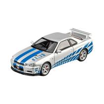 Miniatura de Carro Hellcat GTR R34 Skyline 1:24 - Modelo de Liga Metálica