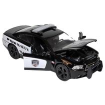 Miniatura De Ferro Dodge Charger Policia 18cm 1/24 Motor Max