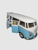 Miniatura De Kombi Escala 1/33 Cor Azul Com Branco Rmz City