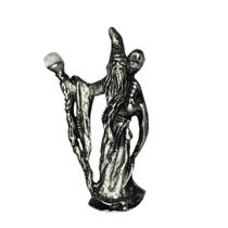 Miniatura de Mago Merlin com Cajado de Selenita e Coruja - Sabedoria e Conexão com o Sagrado