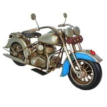 Miniatura de motocicleta em metal prateada
