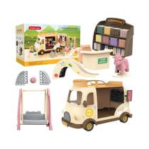 Miniatura De Ônibus Escolar Para Meninas, Estante De Livros, Móveis Para Casa De Bonecas, Veículo De Miniatura De Ônibus Escolar Para Meninas, Estante De Livros, Móveis Para Casa De Bonecas, Veículo De