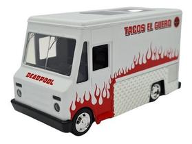 Miniatura Deadpool Taco Truck Branco Metal Jada Escala 1:32
