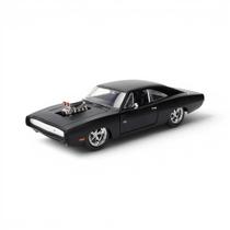 Miniatura Dodge Charger 1970 - Dom Toretto - Preto Fosco - Velozes e Furiosos FF4 - Jada Toys - 1:24