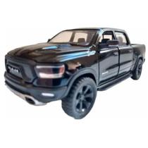 Miniatura Dodge Ram 1500 2019 Preto Metálico Kinsmart Miniatura Dodge Ram 1500 2019 Preto Metálico Kinsmart
