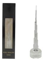 Miniatura Edifício Burj Khalifa Dubai Enfeite Top 20Cm Prata