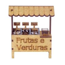 Miniatura em Mdf Barraca de Frutas e Verduras Woodplan 10,5 X 11 X 5 Cm M1056