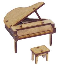 Miniatura em Mdf Piano de Cauda Woodplan 7,5 X 8 X 7,5 Cm M1082