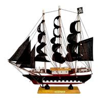 Miniatura Enfeite Decoração Barco Navio Veleiro Madeira 32cm