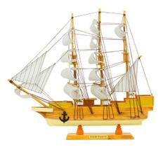 Miniatura Enfeite Decoração Barco Navio Veleiro Madeira 43cm