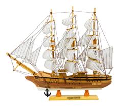 Miniatura Enfeite Decoração Barco Navio Veleiro Madeira 44cm