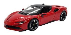 Miniatura F. Sf90 Stradale Vermelho Burago Metal 1:24