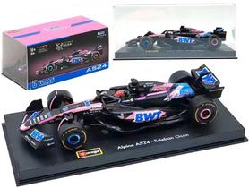 Miniatura F1 Alphine BWT A524 2024 com piloto Burago 1/43 Miniatura F1 Alphine BWT A524 2024 com piloto Burago 1/43