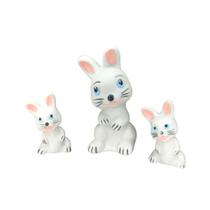 Miniatura Familia de Coelho em Pé Porcelana Feliz Pascoa Miniatura Familia de Coelho em Pé Porcelana Feliz Pascoa