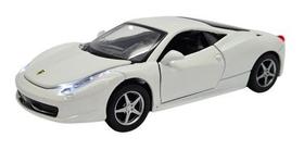 Miniatura Ferrari 458 Branco Acende Luz E Som 1:32 Miniatura Ferrari 458 Branco Acende Luz E Som 1:32