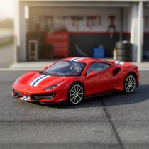 Miniatura Ferrari 488 Pista 1:43 Bburago Vermelho