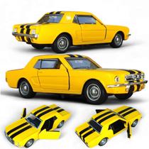 Miniatura Ferro Ford Mustang Fricção Abre Portas Cor:AMARELO