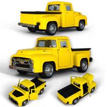 Miniatura Ferro Picape F100 Fricção Portas Capô Abre AMARELO