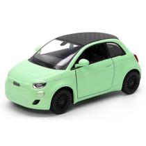 Miniatura Fiat 500e Kinsmart 1:28 Metal e Fricção Verde Claro