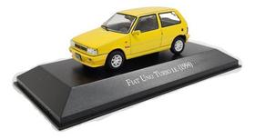 Miniatura Fiat Uno Turbo 1994 Amarelo Metal Brasileiros 1:43