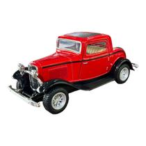 Miniatura Ford 3 Window Coupe 1932 Vermelho Metal 1:34