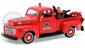 Miniatura Ford F-1 1948 Bombeiros+1936 El Knucklehead 1/24 Miniatura Ford F-1 1948 Bombeiros+1936 El Knucklehead 1/24