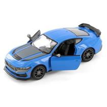 Miniatura Ford Mustang Dark Horse 2024 Kinsmart 1:38 Metal e Fricção Azul