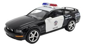 Miniatura Ford Mustang Gt 2006 Policia Preto Metal 1:38