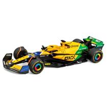 Miniatura Fórmula 1 McLaren MCL38 Racing 81 Piastri Senna GP Mônaco 2024 1/43 Burago 38214S