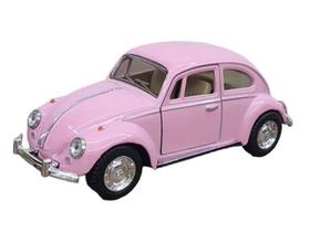 Miniatura Fusca 1967 Metal Die Cast e Fricção Rosa Claro