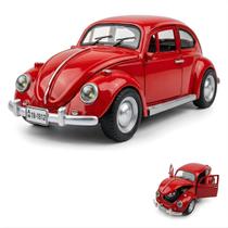 Miniatura Fusca Escala 1:18 Metal Som Luz Abre Portas Grande Cor:Branco