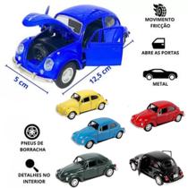 Miniatura Fusca Ferro Com Portas ABREM e Fricção Carro Carrinho Colecionador Fusquinha Brinquedo