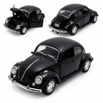 Miniatura Fusca Ferro Realista 12cm Abre Portas e Capô com Diversas Cores Disponíveis Envio Rápido - Preto