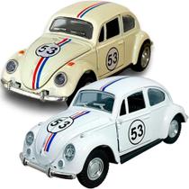 Miniatura Fusca Herbie Fricção Colecionável Metal Kit 2pçs Miniatura Fusca Herbie Fricção Colecionável Metal Kit 2pçs