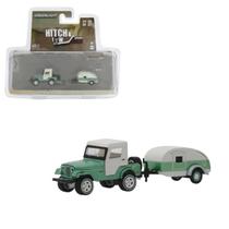Miniatura greenlight - 1972 jeep cj-5 and tear drop trailer