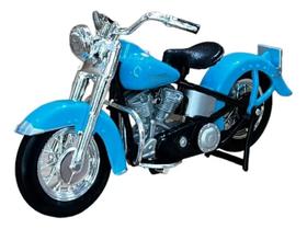 Miniatura Harley-davidson 1953 Fl Hydra Glide Azul 1:18