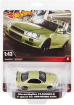 Miniatura Hot Wheels Premium 143 Nissan Skyline GTR R34 VSpec II Nismo Verde HMD44