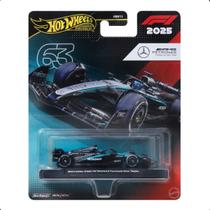 Miniatura Hot Wheels Premium F1 Mercedes George Russell 1/64 Mattel JKD80 Original com Pneus de Borracha Miniatura Hot Wheels Premium F1 Mercedes George Russell 1/64 Mattel JKD80 Original com Pneus de Borracha