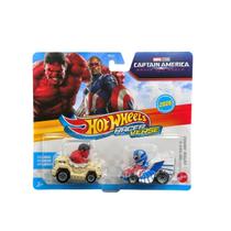 Miniatura hot wheels red hulk e capitao america hrt55 Miniatura hot wheels red hulk e capitao america hrt55