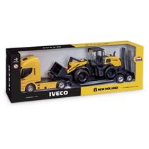 Miniatura Iveco Plataforma + Pá Carregadeira New Holland Miniatura Iveco Plataforma + Pá Carregadeira New Holland
