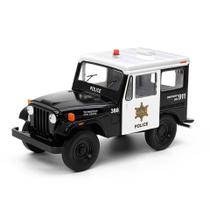 Miniatura Jeep 1971 DJ-5B Kinsmart 1:26 Metal e Fricção Preto Policia