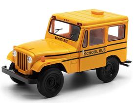 Miniatura Jeep 1971 DJ-5B Kinsmart 1:26 Metal e Fricção School Bus Escolar Amarelo