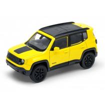 Miniatura Jeep Renegade 2017 Welly 1/34 Metal e Fricção Amarelo