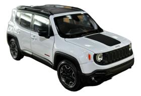 Miniatura Jeep Renegade Branco Metal 1:24 Miniatura Jeep Renegade Branco Metal 1:24